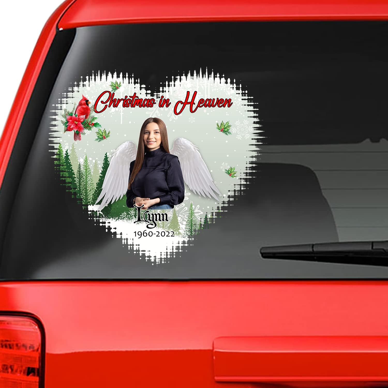 Memory Christmas Waterproof Window Decals for Home Wall Window Décor. Loss of Loved One Christmas Window Sticker Watercolor Memorial. Custom Memory Sticker: Christmas in Heaven CSM296, XXXL