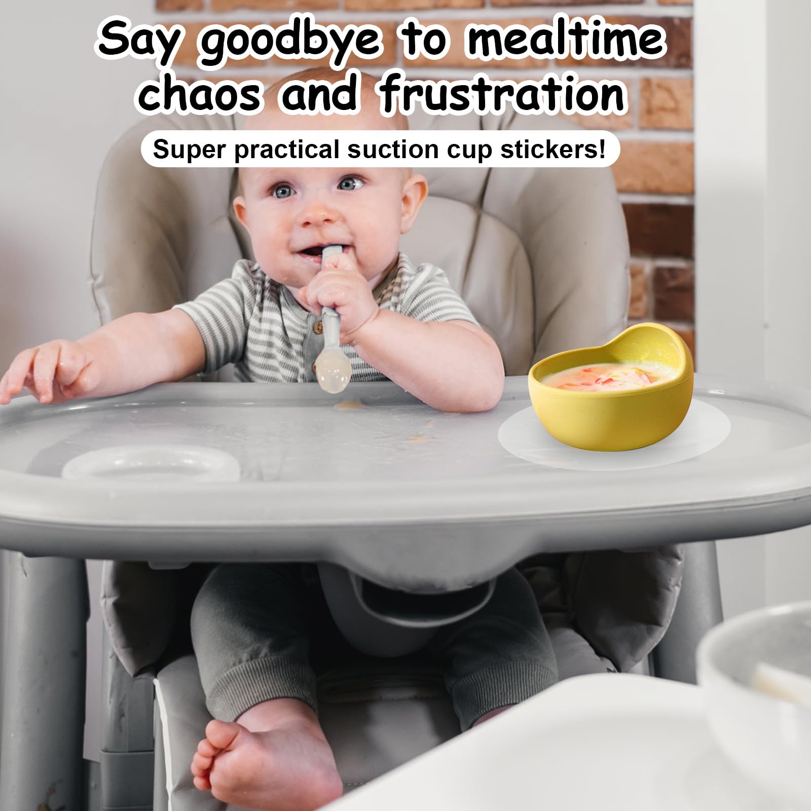 Lyreh 9 st Zuignap Solver Stickers voor Stokke Tripp Trapp Dienblad, Pindavorm Zuignap Sticker Zelfklevende Placemat voor Kinderstoel Kommen Borden en Speelgoed Bevestiging
