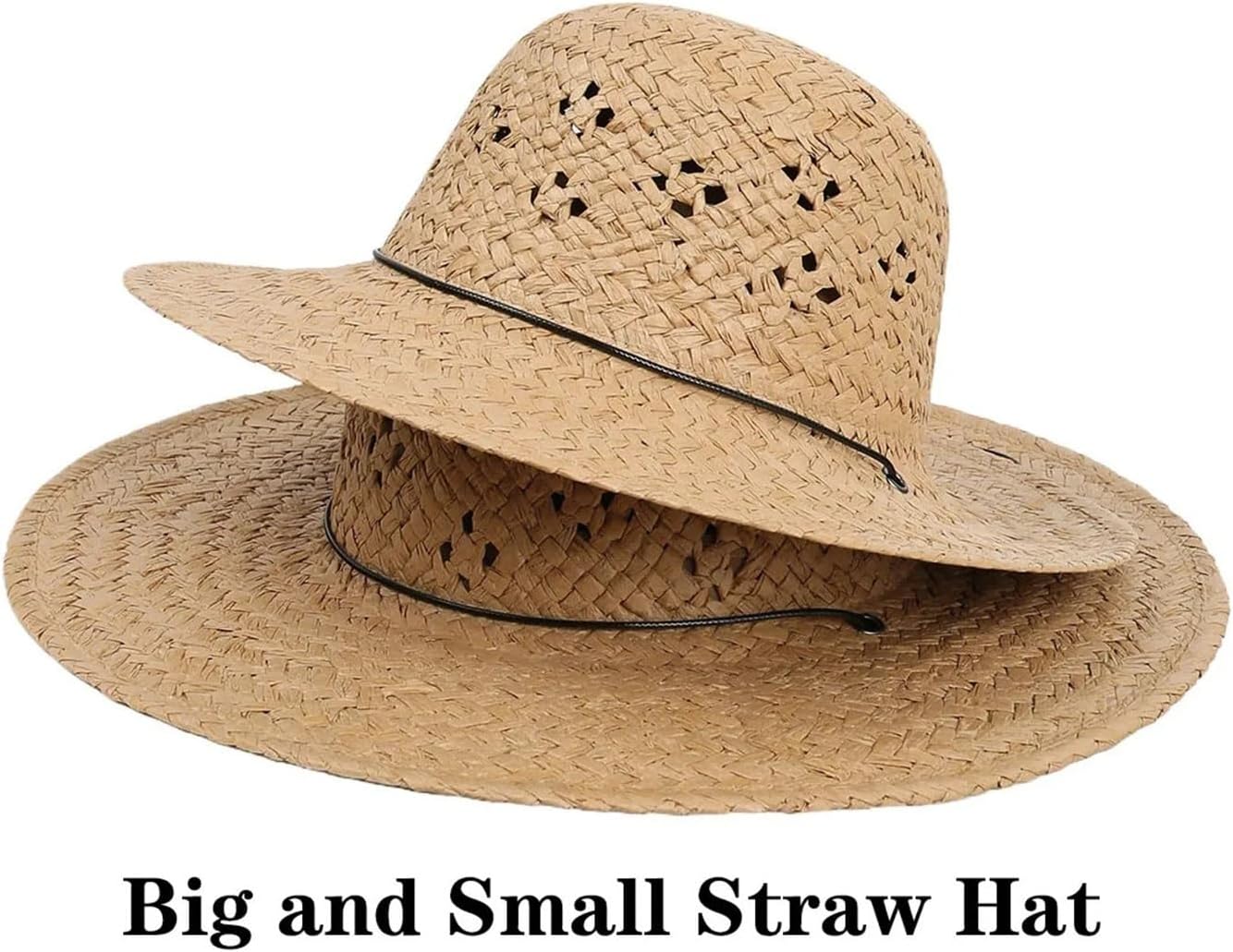 Straw Hat with Openwork Design – Adjustable Fit for Various Head Sizes, Ideal for Summer Outings