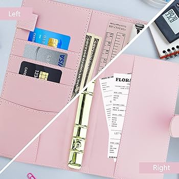 Organisateur Budget A6 - Classeur à Anneaux Avec Enveloppes, Feuilles Et Autocollants, Rose
