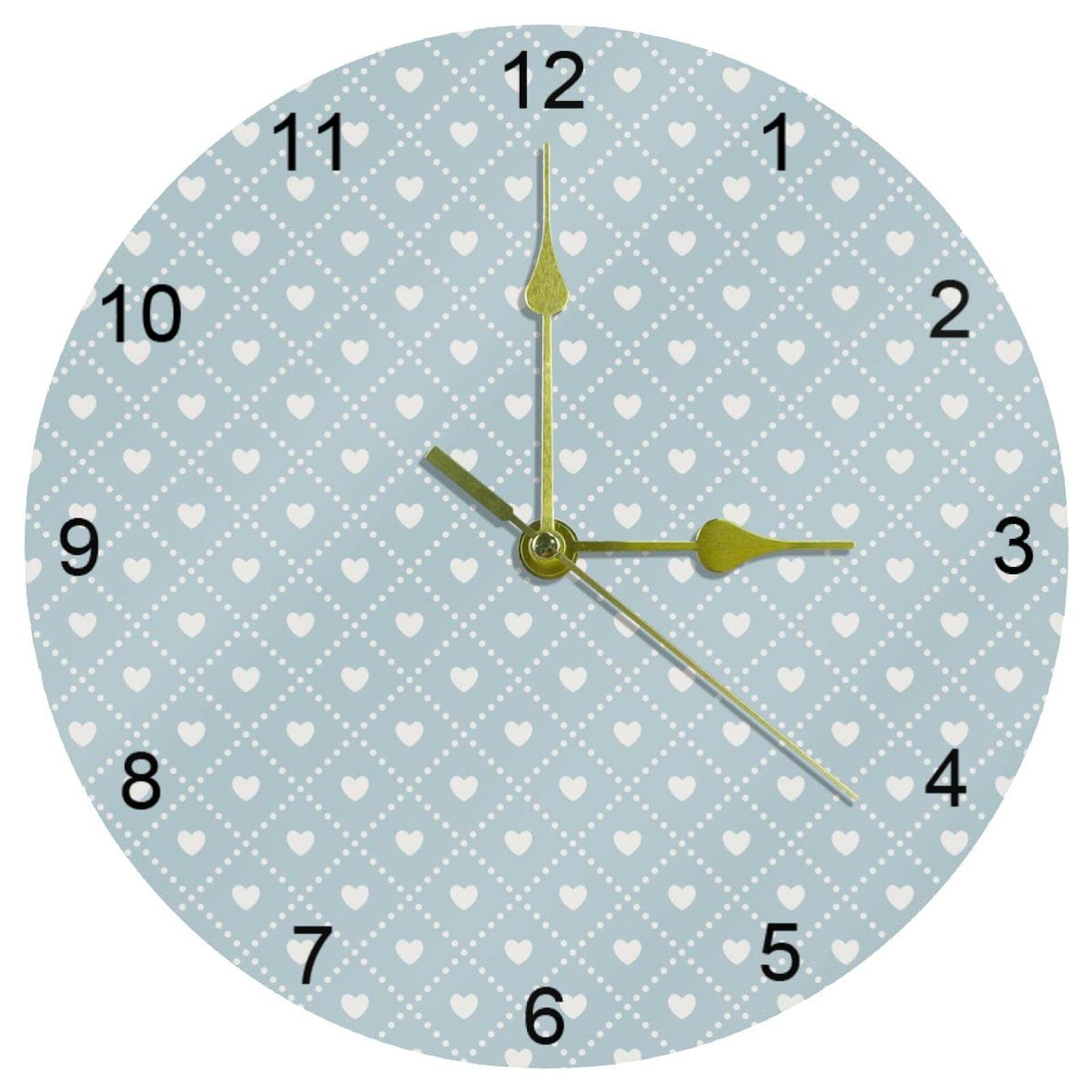 Horloge murale à quartz 25,4 cm fonctionnement à piles cadran bleu et blanc arabe