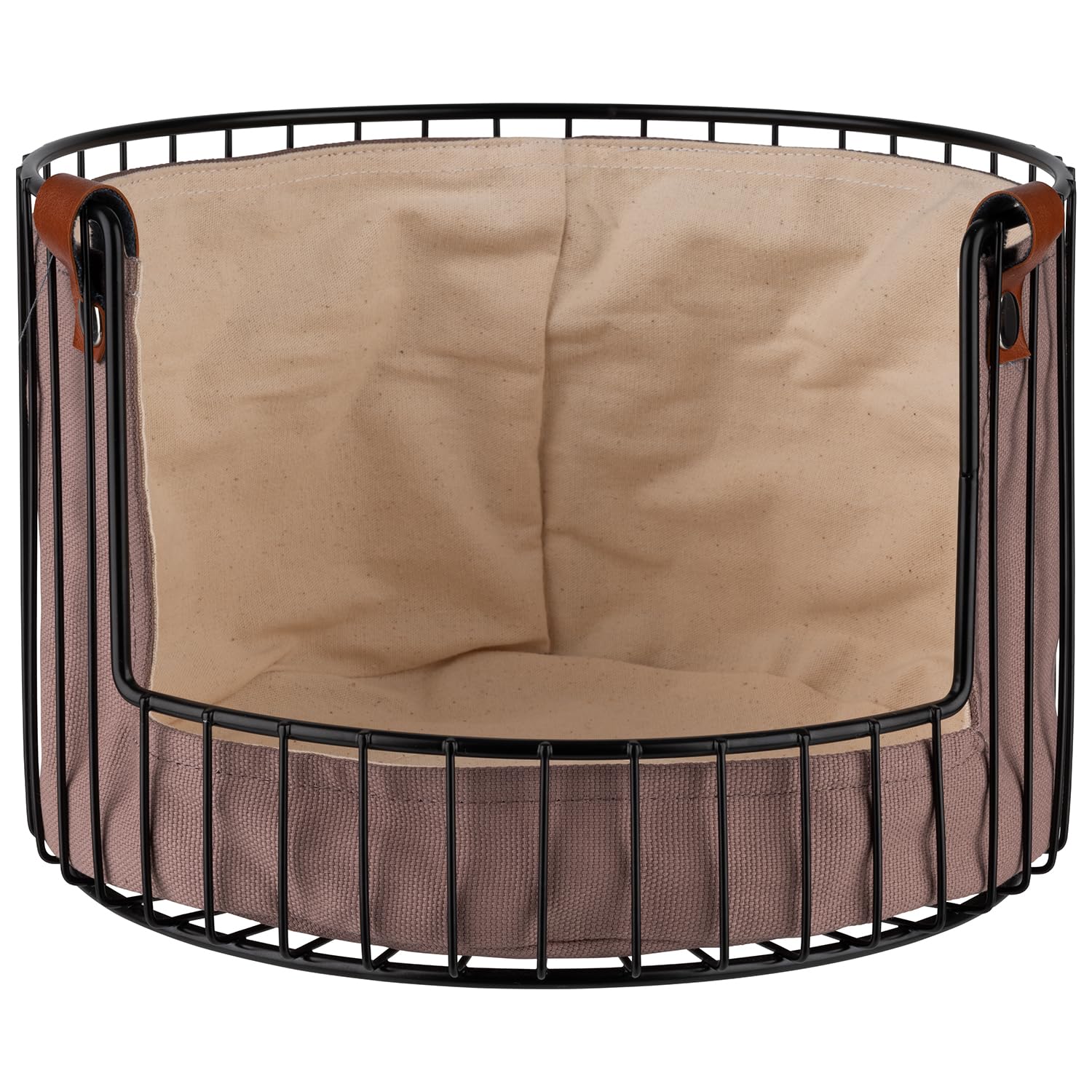 APS 30209 Corbeille à pain/à fruits avec sac en coton, Ø 27,5 cm, hauteur 18,5 cm, métal