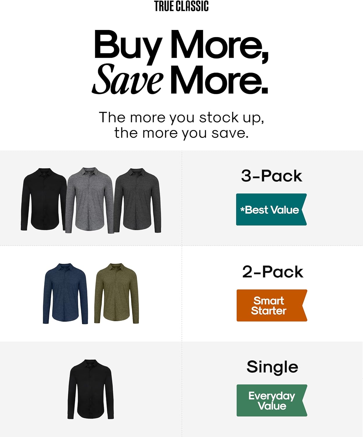 True Classic Long Sleeve Shirts for Men – Casual Mens Dress Shirts, Stretch Button Down Shirt Men, Slim & Relaxed Fits - Image 4