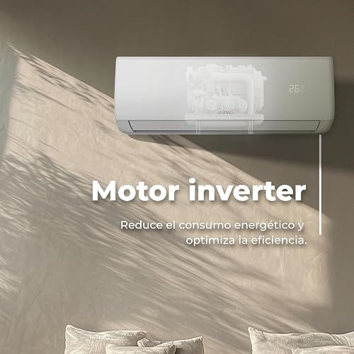 EVVO Climatiseur Split Clima WiFi Refroidissement et chauffage, connectivité WIFI, moteur Inverter, pompe à chaleur, classe A++/A+, déshumidificateur, réfrigérant R32 (9 000 BTU) - 4