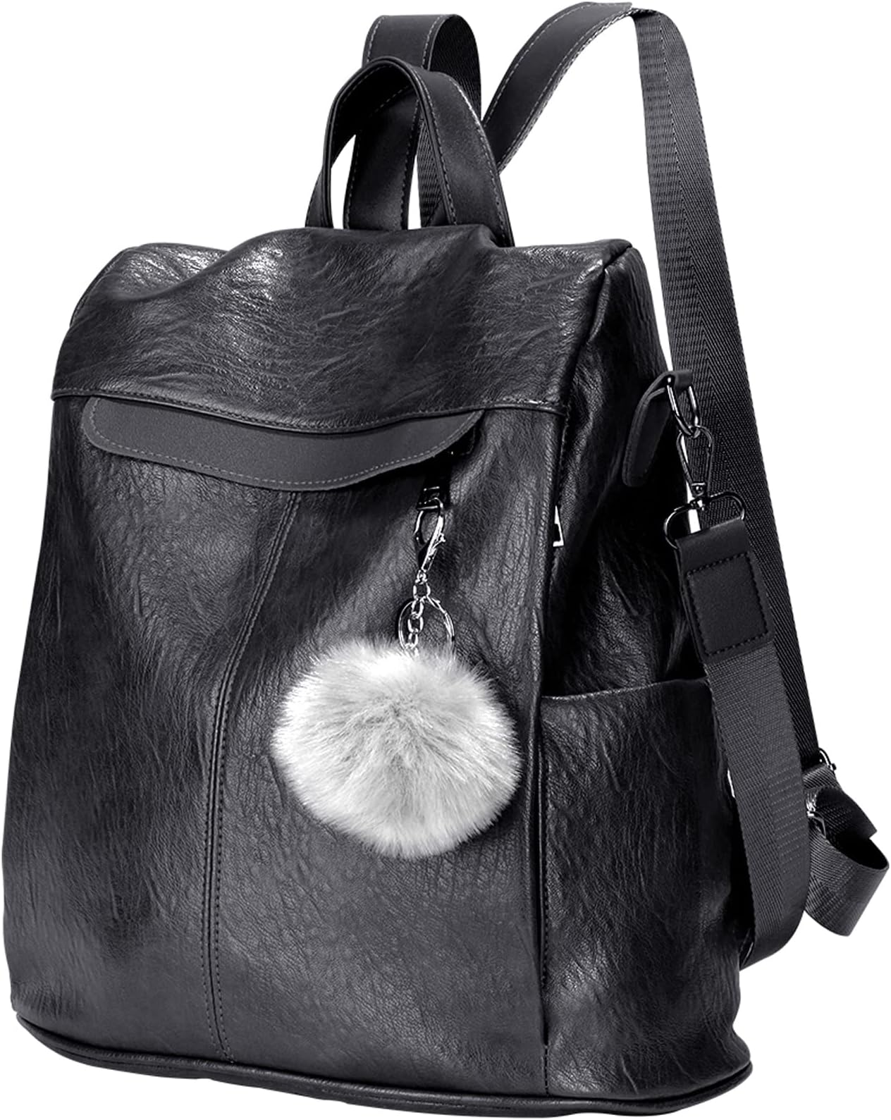 Women Backpack Purse Fashion Waterproof Anti-theft PU Leather Nylon Shoulder Bag Travel Backpack Ladies