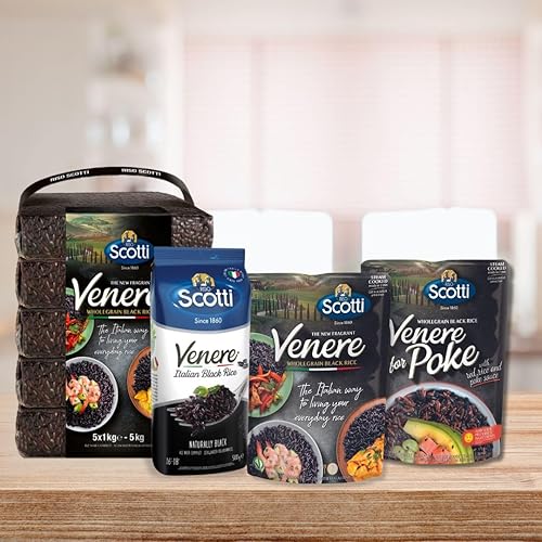 Miniatura 4 de Arroz negro, calidad premium, producto de Italia, Venere, totalmente natural, grano antiguo, 1.1 libras, Riso Scotti