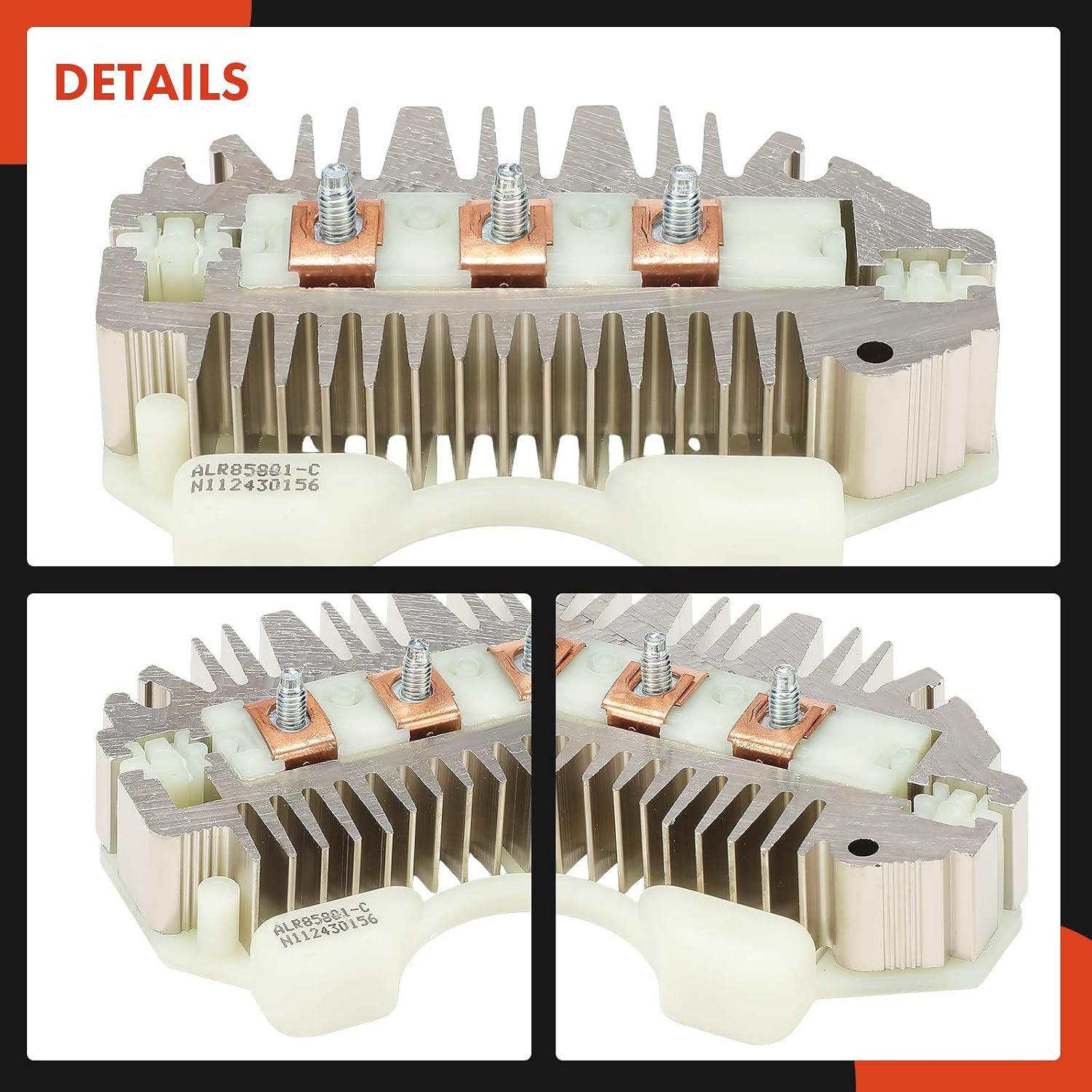 A-Premium Alternator Rectifier Compatible with Chevrolet Impala, Camaro, Corvette, Caprice & Buick Regal, Century, Electra, LeSabre & Cadillac Cimarron & Oldsmobile 98, Calais & Pontiac 6000, Acadian