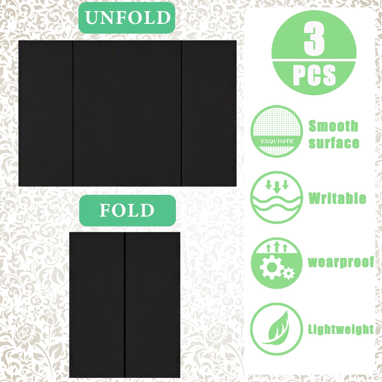 3-Pack Black Trifold Display Boards, 24 x 16 Inches Tri-Fold Corrugated Presentation Boards for Classroom Projects, Science Fairs, Business Events, and Exhibits - Image 5