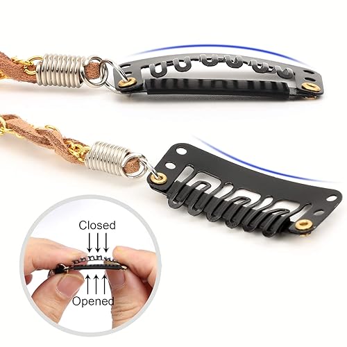 Miniatura 5 de 6 extensiones de pelo de plumas con clip, extensión de plumas hecha a mano, accesorios para el cabello de disfraz de Halloween para mujer, pinzas de