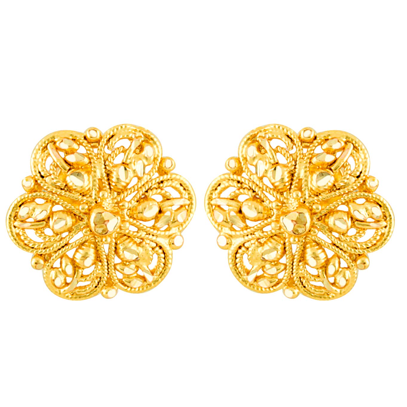 MEENAZ Traditional Temple 1 One Gram Gold Studs Ethnic 18k Brass South Indian Meenakari Antique Screw Back Round Flower Stud Earrings Combo Set Pack For Women girls Latest -GOLD EAR RINGS STUD-M117 (B08THWJP89) Amazon Price History, Amazon Price Tracker