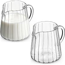 SOIMISS 2 St ck Kleine Milchkanne 350 ML Wellenform Glasbehaelter Barista Zubehoer Extra Kaffee Tees Sossen Espresso Getraenke Becher Kueche Messen Gefaess Portion Reines Glas Tassen 12.5cm