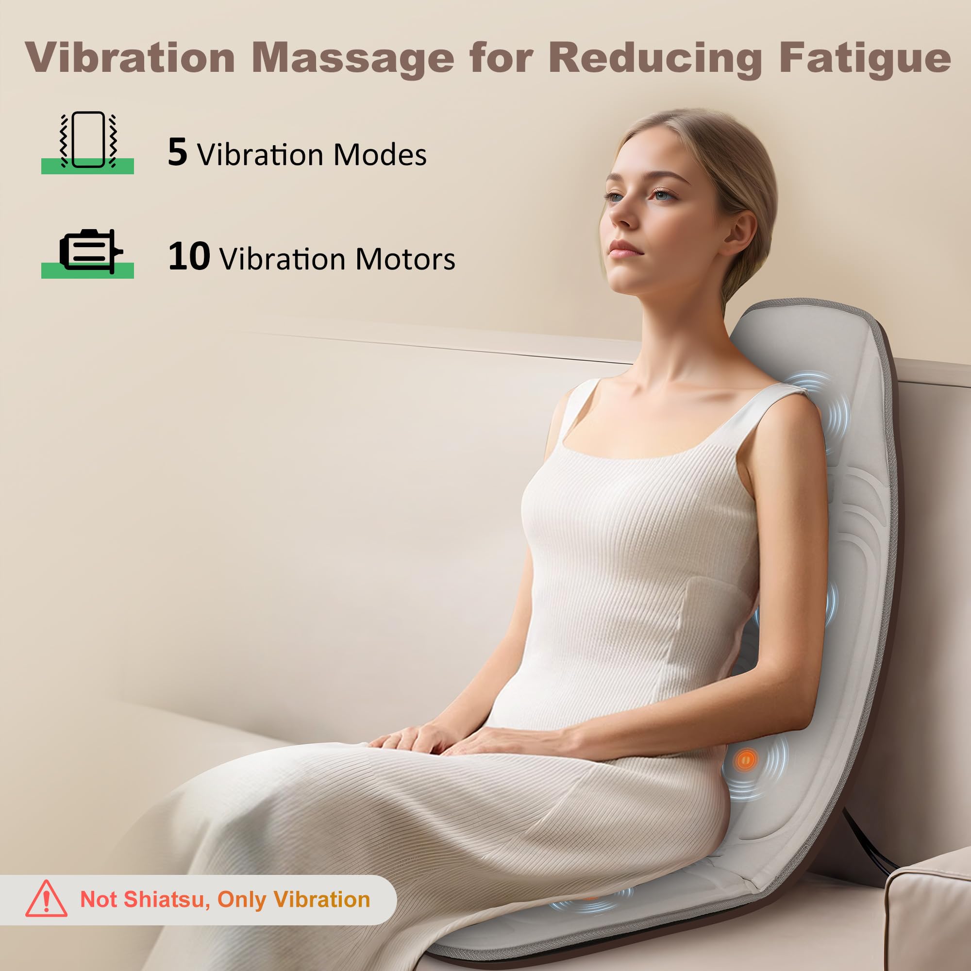 Snailax Massagesitzauflage mit Wrme und Vibration, 10 Vibrationsmotoren  Massageauflage fr Rcken und Nacken, Sitzkissen zur Entspannung,  Rckenmassagegert fr Hause Bro, Beige : Amazon.de: Drogerie &  Krperpflege