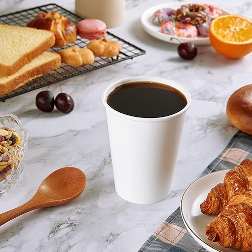 Miniatura 2 de Vplus Paquete de 500 tazas de café de papel de 12 onzas, tazas de café desechables de 12 onzas con tapas, tazas para beber fríocaliente, tazas de