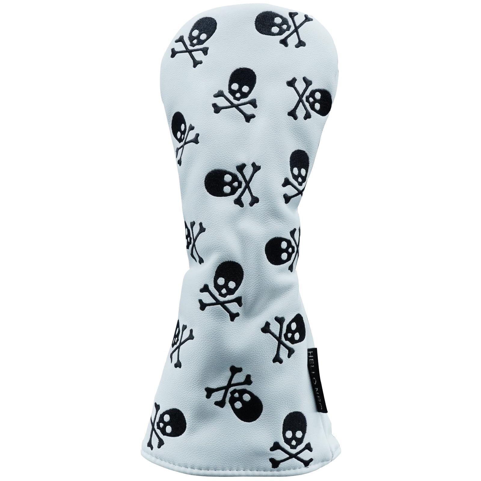 Skeleton Golf Club Skull and Crossbones Driver, Fairway Wood and Hybrid Head Cover PU Leather Headcover, White and Black Available
