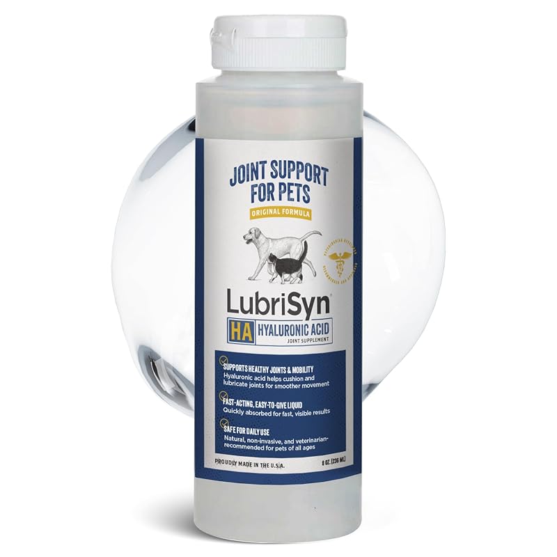 Suplemento líquido de ácido hialurônico para cães, gatos e cavalos Lubrisyn Original 236 mL