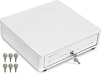 Vista 8 de Volcora Cajón de 33 cm de caja registradora para sistema de punto de venta (POS) con bandeja de efectivo de 4 billetes y 5 monedas, compartimento