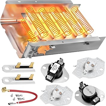 Updated 2025 Dryer Heating Element Kit - for May-tag MEDC215EW1 MEDX655DW1 MEDC200XW MEDC465HW0 MEDC400VW0 Roper RED4516FW0 RED4640YQ1 RED4440VQ1 RED4640YQ1 EED4400WQ0 Kenmore 110 Dryer