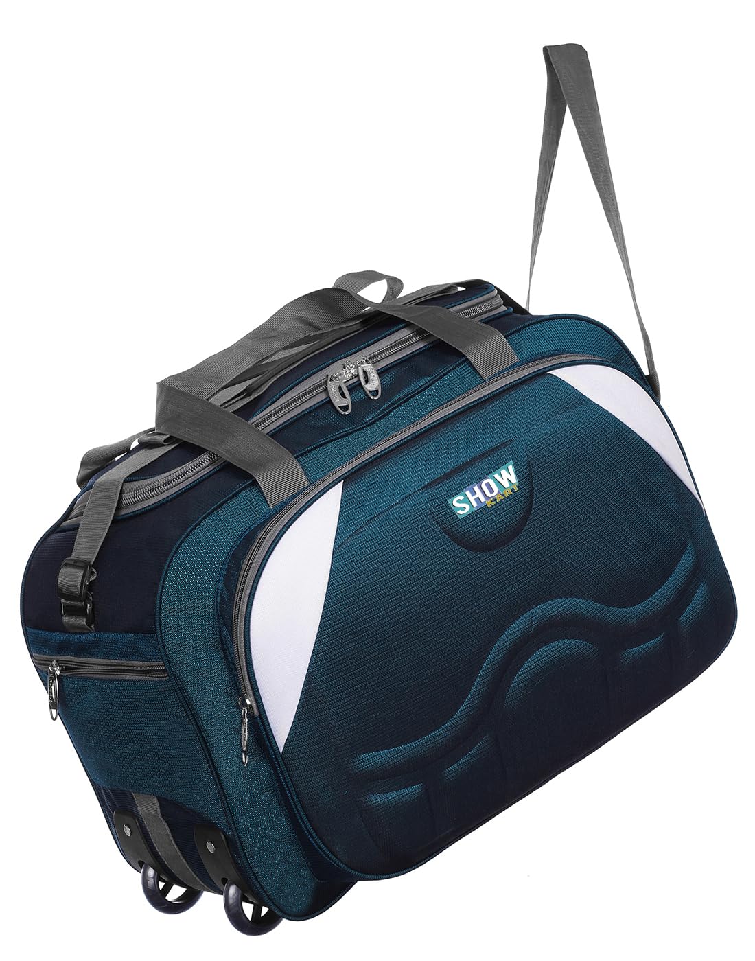 Epoch Nylon 55 litres Waterproof Strolley Duffle Bag- 2 Wheels - Luggage Bag - (Green)-image-31