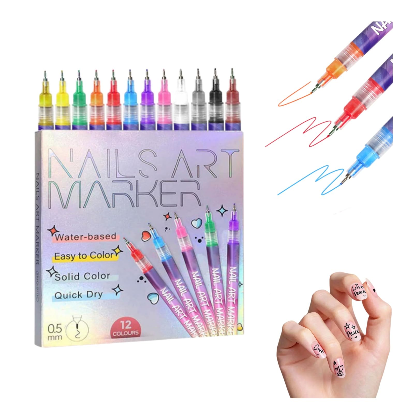 Stylos nail art 2025 feutres manucure décoration d'ongles 3D intérieur extérieur G