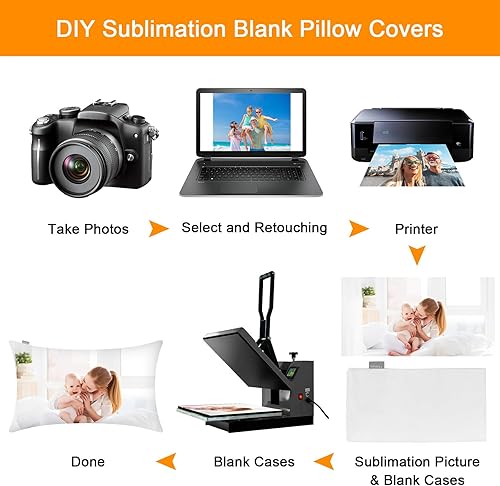 Vista 484 de Thmyo Paquete de 2 fundas de almohada cuadradas decorativas de algodón, fundas de almohada de sublimación en blanco, fundas de cojín blancas