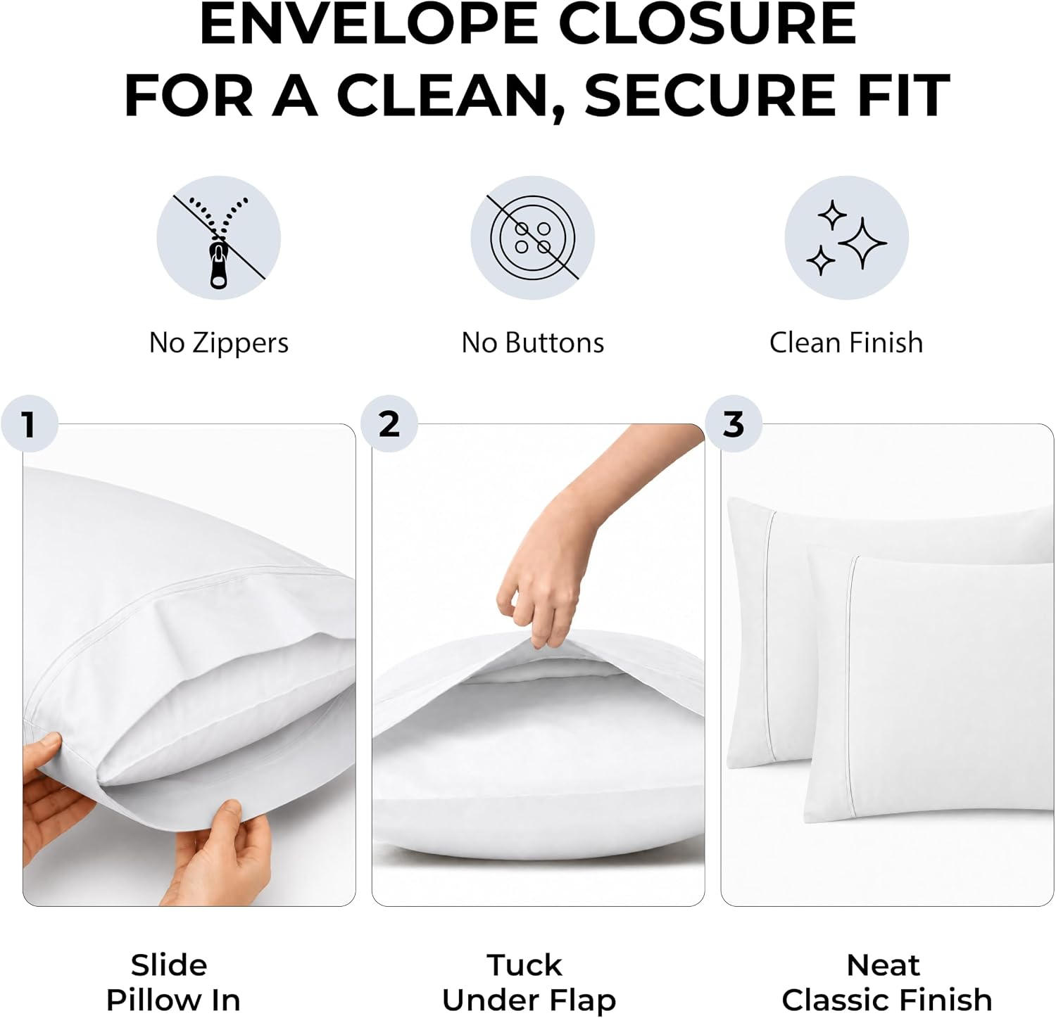 Supima Cotton Standard Pillowcases Set of 2, 21 x 30 in, White