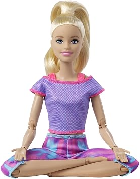 Barbie Made to Move Doll with 22 Flexible Joints & Long Blonde Ponytail Wearing Athleisure-wear for Kids 3 to 7 Years Old