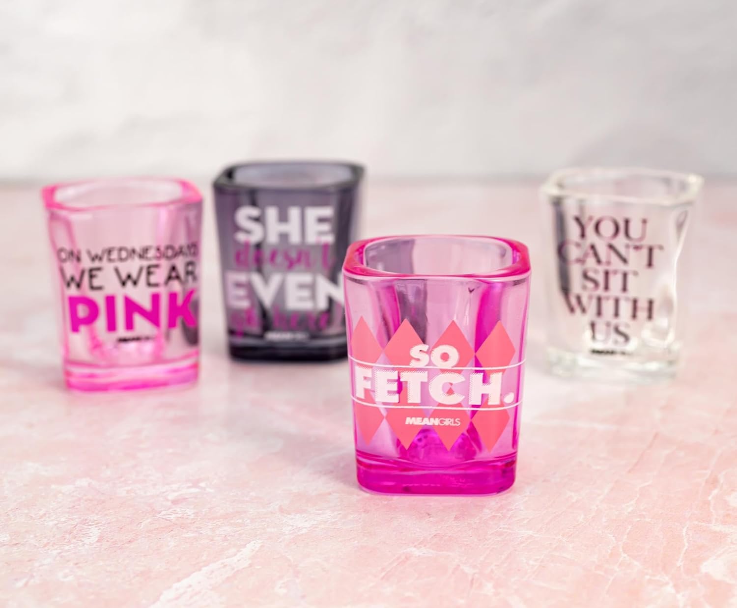 Silver Buffalo Mean Girls Quotes Mini Shot Glasses, Set of 4 | Home Barware For Liquor and Beverages | Each Holds 2 Ounces - Image 8