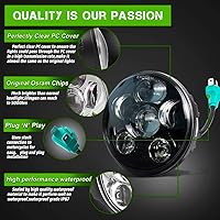 Vista 4 de SLK-Lights VTX 5 3/4 pulgadas LED Daymaker Kit de faros delanteros negros - Soporte y hardware - Plug & Play - Compatible con modelos Honda VTX 1300