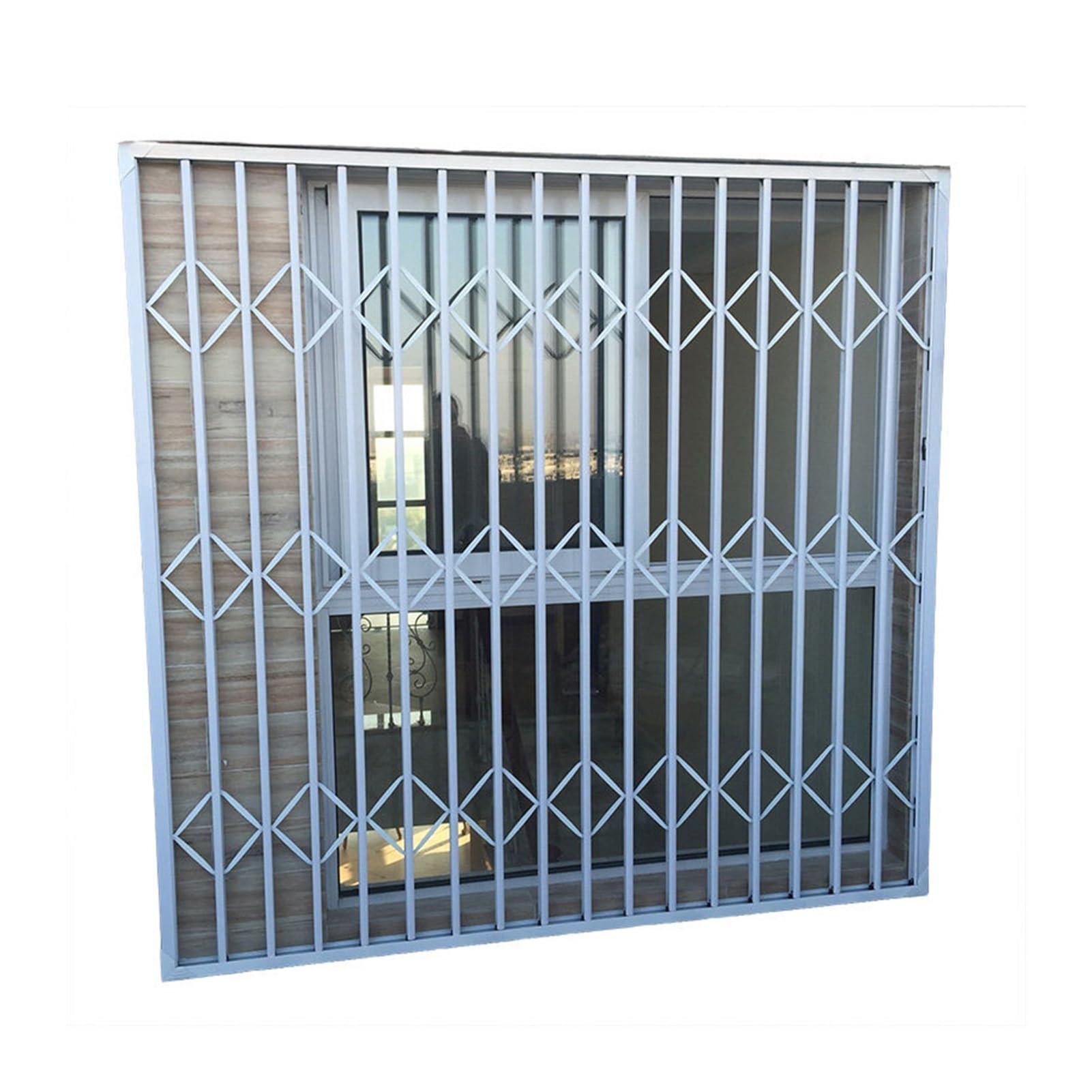 Rejas de seguridad interior plegables para ventana de 130x140 cm con cierre bloqueable seguro