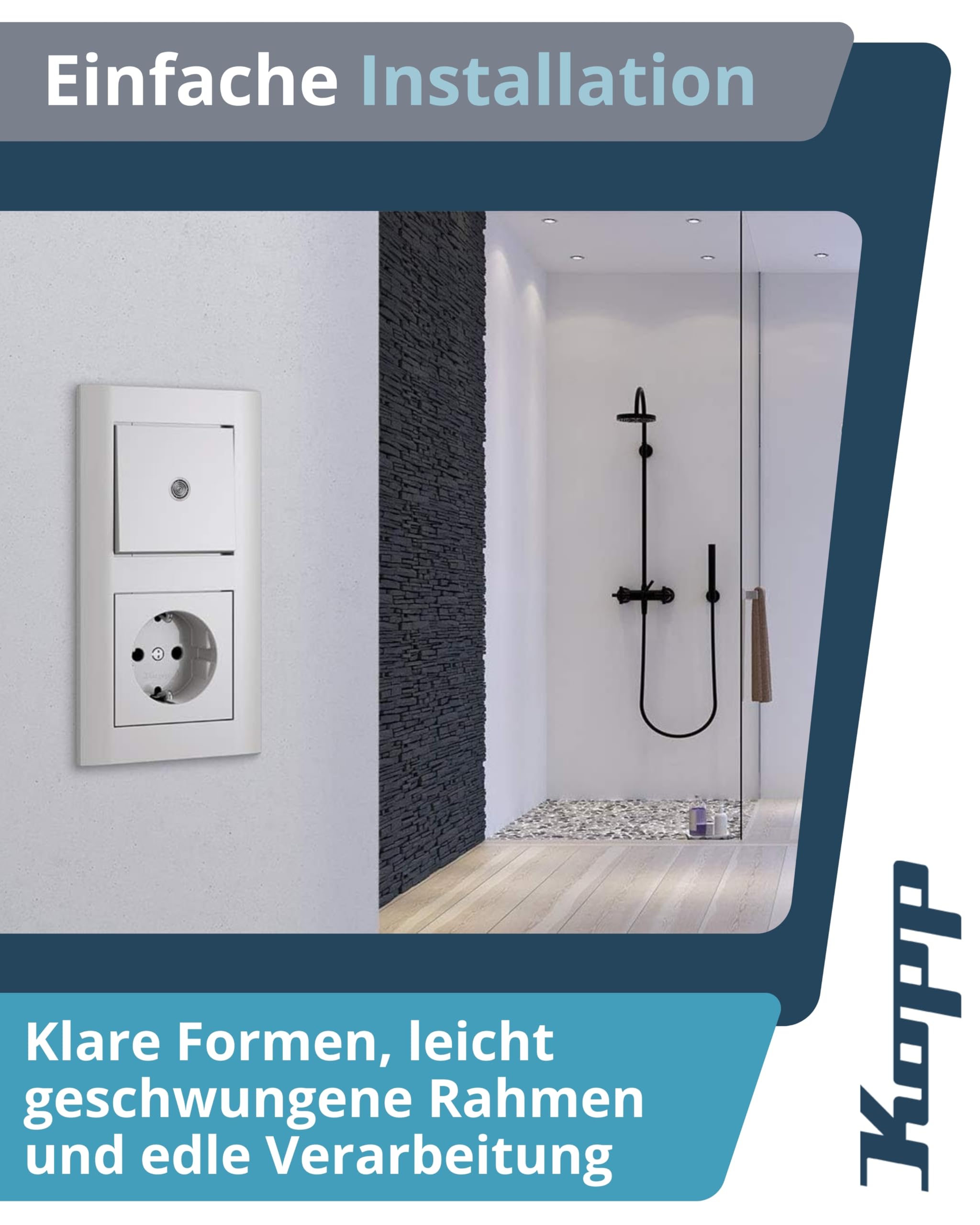 Kopp Insert Bouton-poussoir ATHENIS Blanc Pur (RAL 9010) 589392080 1 Pc