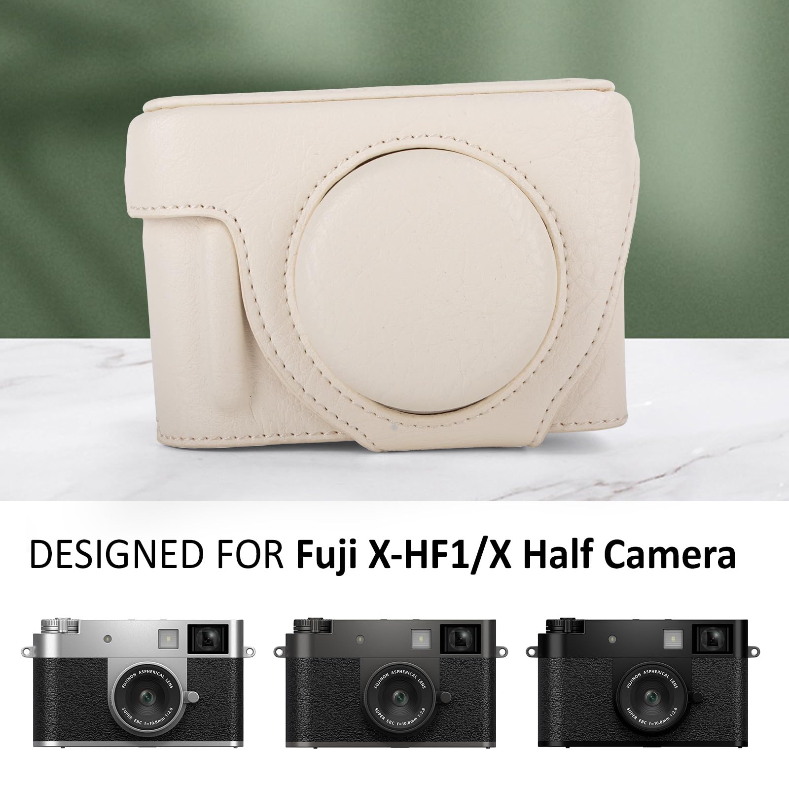 Custodia In Pelle PU Per Fujifilm X-Half/X-HF1 - Staccabile Con Tracolla Regolabile, Design Protettivo Vintage, Verde