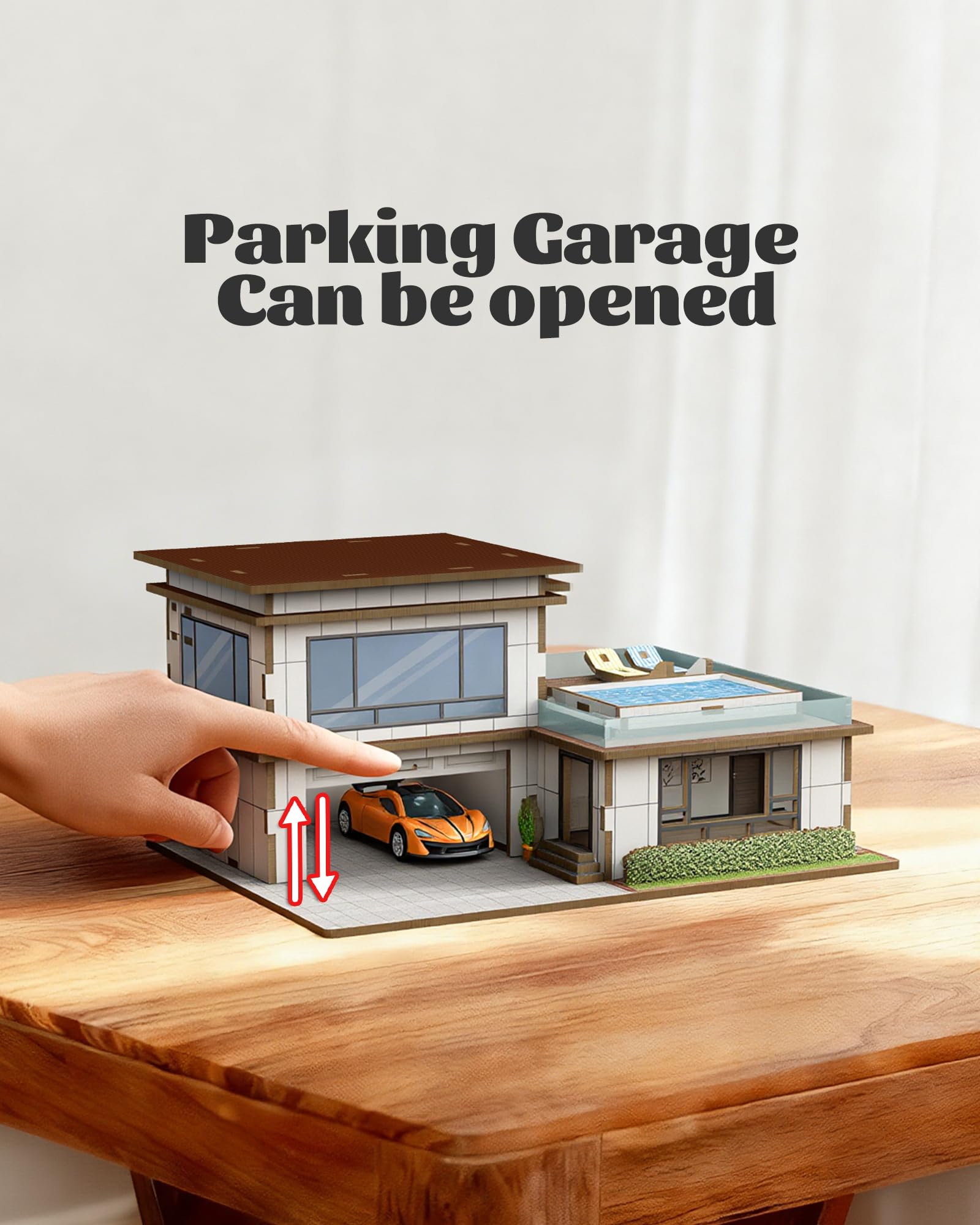 MOCBURIKU 1/64 Wooden Diorama Kit for Diecast Car, Display Case