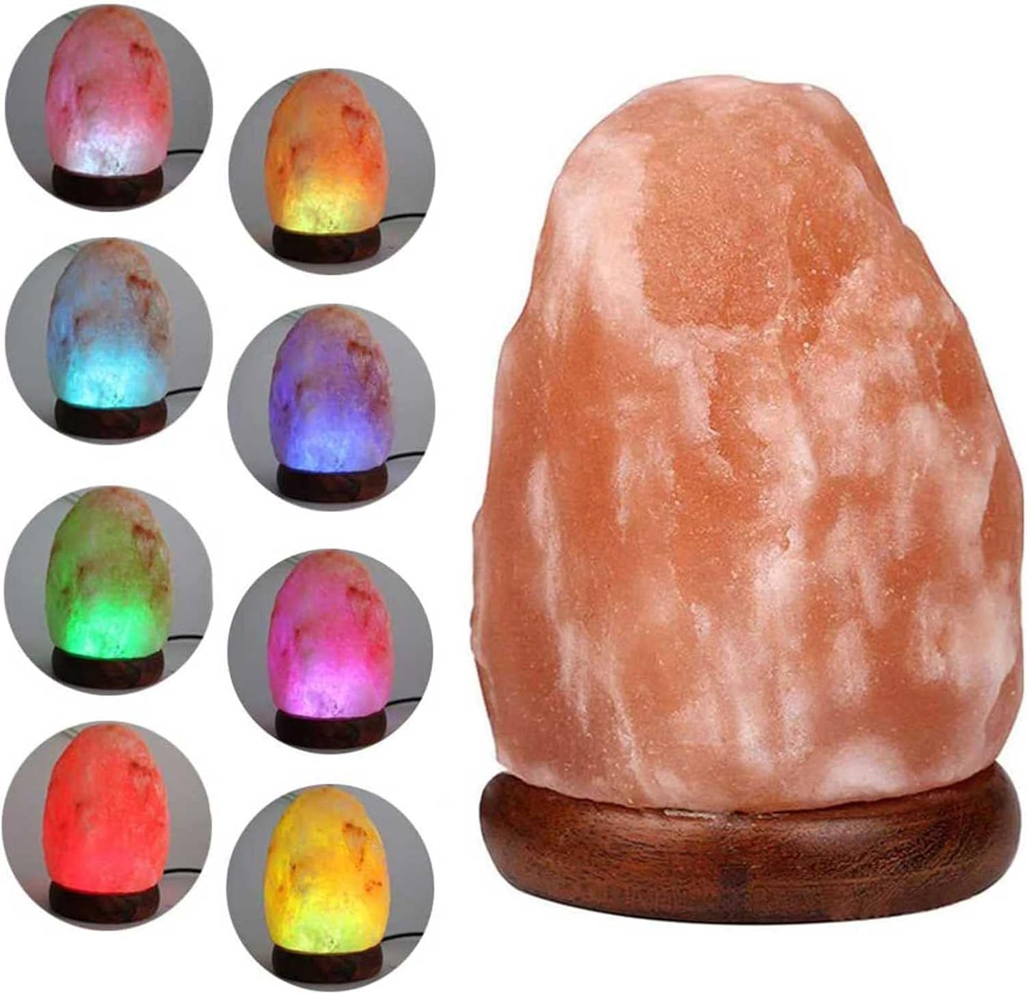 Modern Table lamp 1-2KG Salt Lamp,Natural Pink Himalayan Crystal Lights, Home Décor Accessory, USB Powered Colorful Relax Rock Salt Lamp, Best Gift