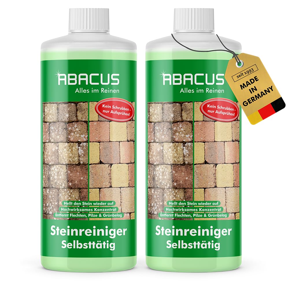 ABACUS® Steinreiniger Selbsttätiger Algenentferner & Flechtenentferner für Stein & Pflaster