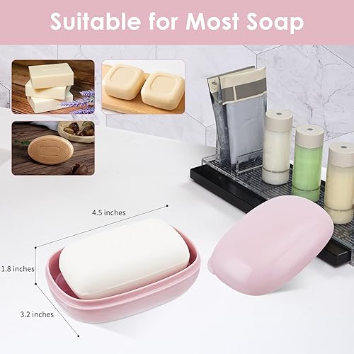 Miniatura 5 de Jabonera con tapa, 1 paquete, contenedor de jabón de viaje con capa de drenaje extraíble. Jabonera para el hogar, campamento, viajes, caja de jabón