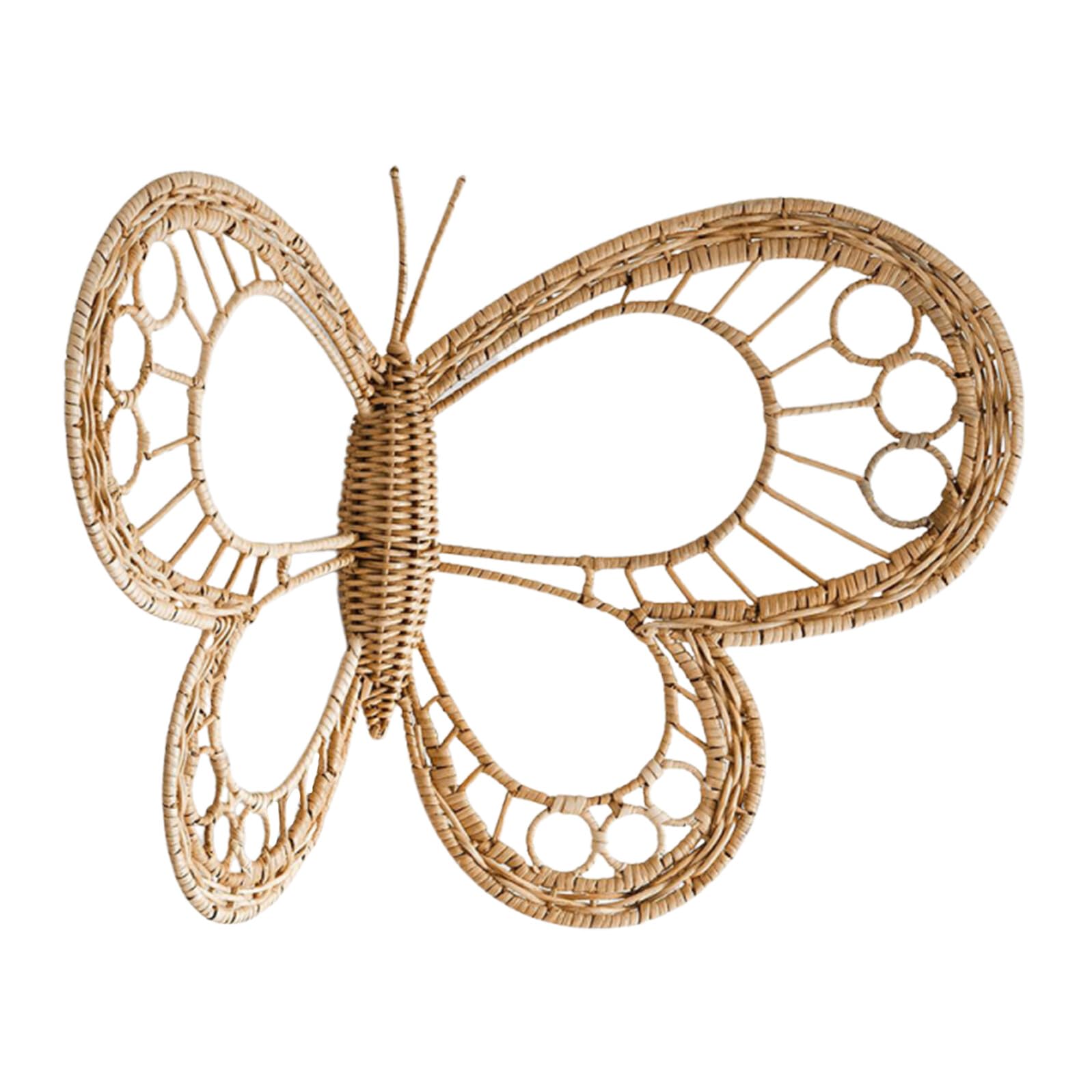 OUNONA Decoración de Pared de Ratán Arte de Mimbre para Dormitorio Jardín Forma de Insecto Decorativo