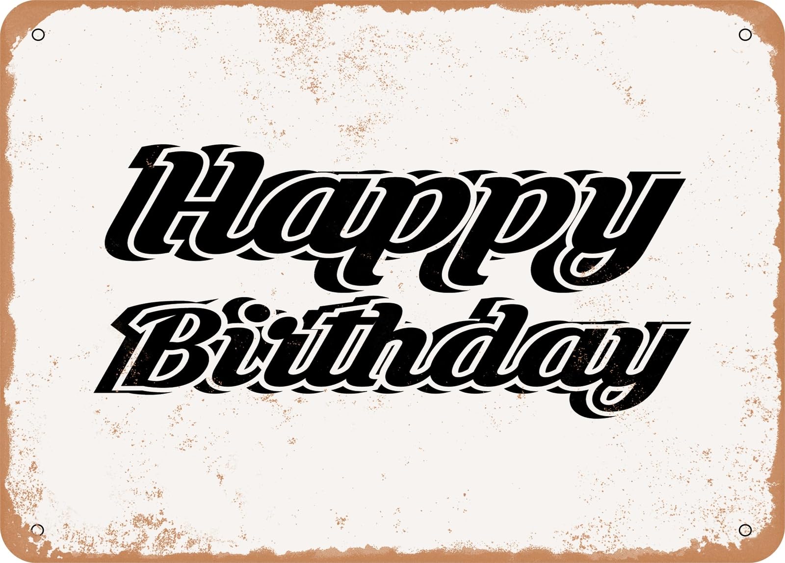 Miaomansenstore Metal Sign - Happy Birthday - Vintage Look Sign Home Decor