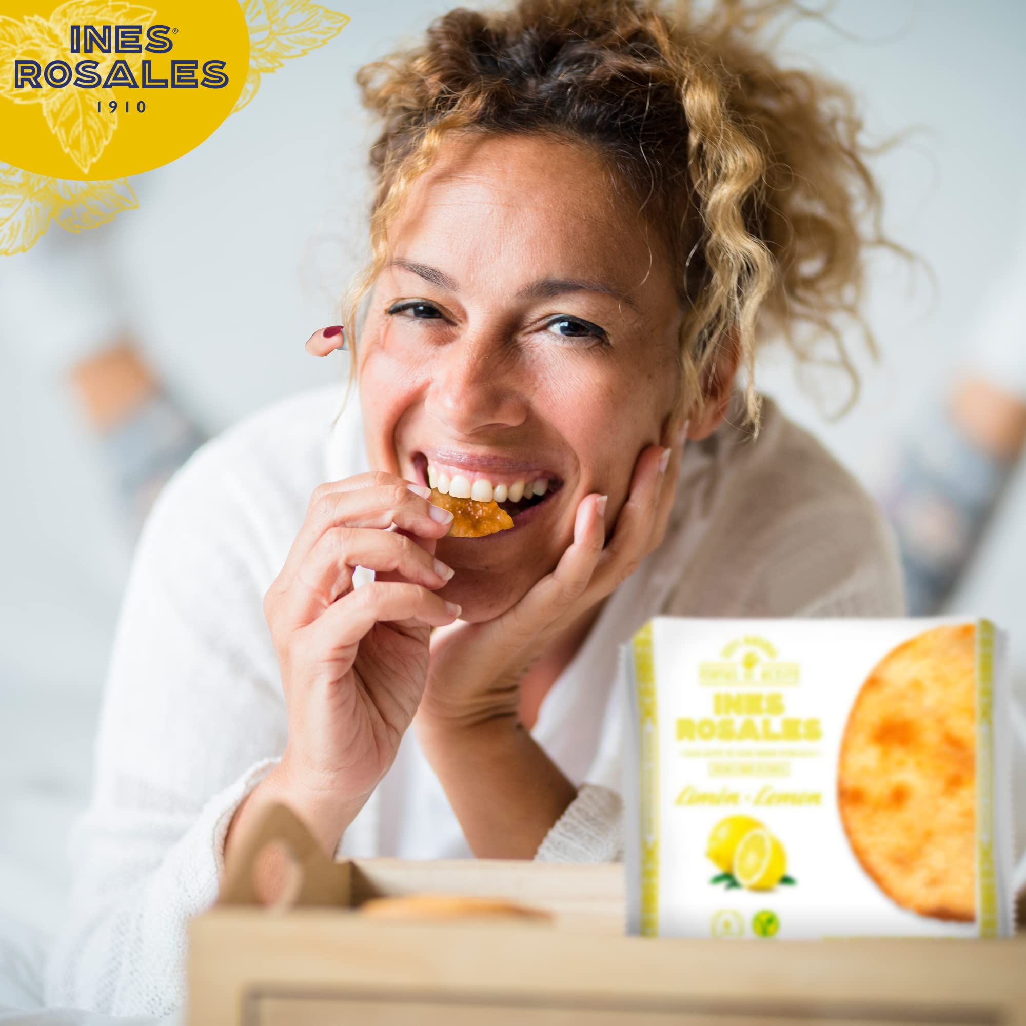 Ines Rosales Tortas all'olio di oliva dolce al limone, deliziosi biscotti vegani, snack spagnoli, 14 x 120g