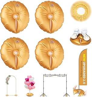 New 4 Pcs Balloon Arch Weights for Backdrop Stand - 50kg Pressure-Rated Water Fillable Base, Upgraded 5-Layer Thickened Openable Water Bag for Wedding Birthday Party Decor (Each 10 Lbs)