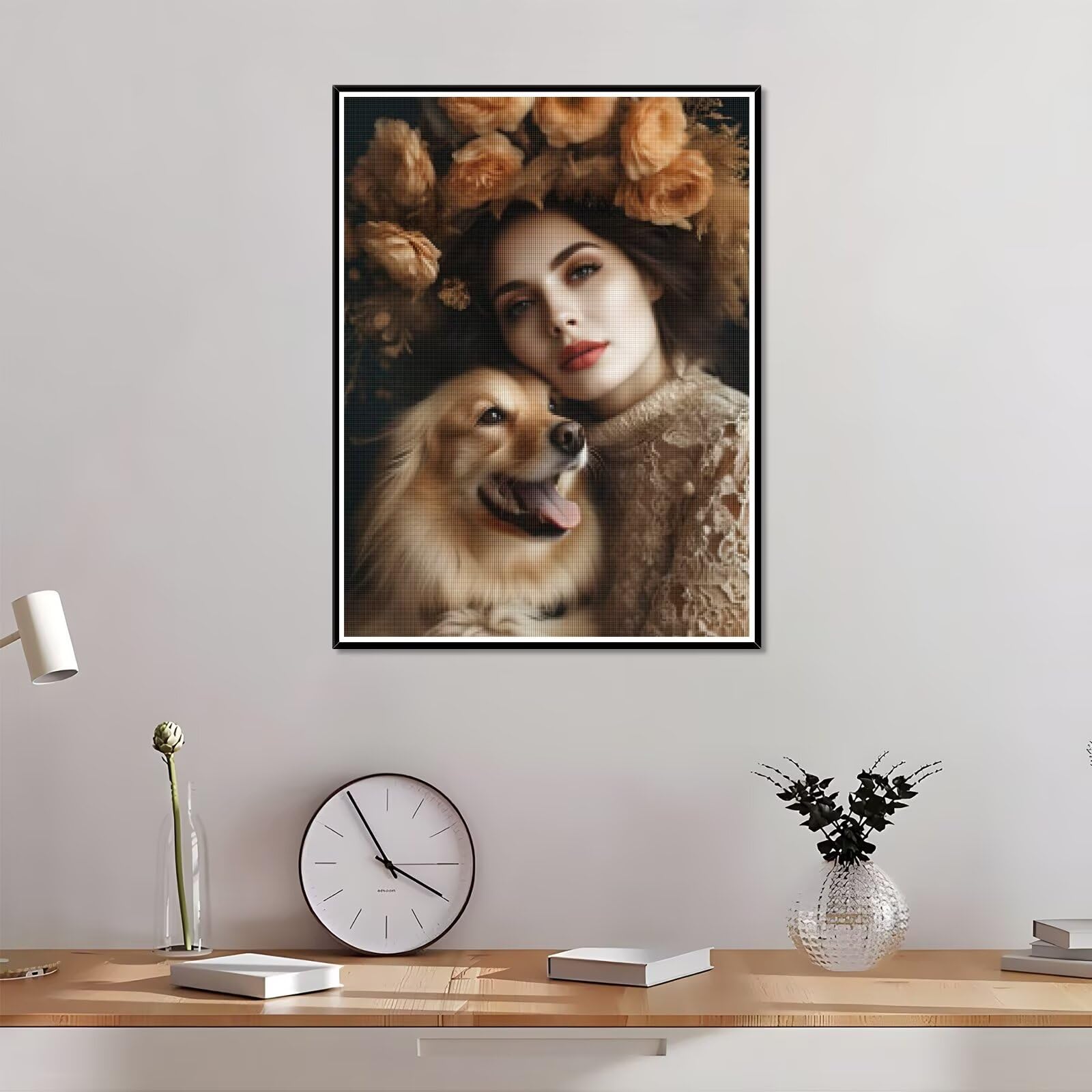 Diamond Painting Personalizzato, 5D DIY Diamond Painting Kit Completo Personalizzato, Kit per Pittura Diamante Personalizzati Con Foto, Mosaico Personalizzata Regalo per Arte Domestica 60x60cm L-181