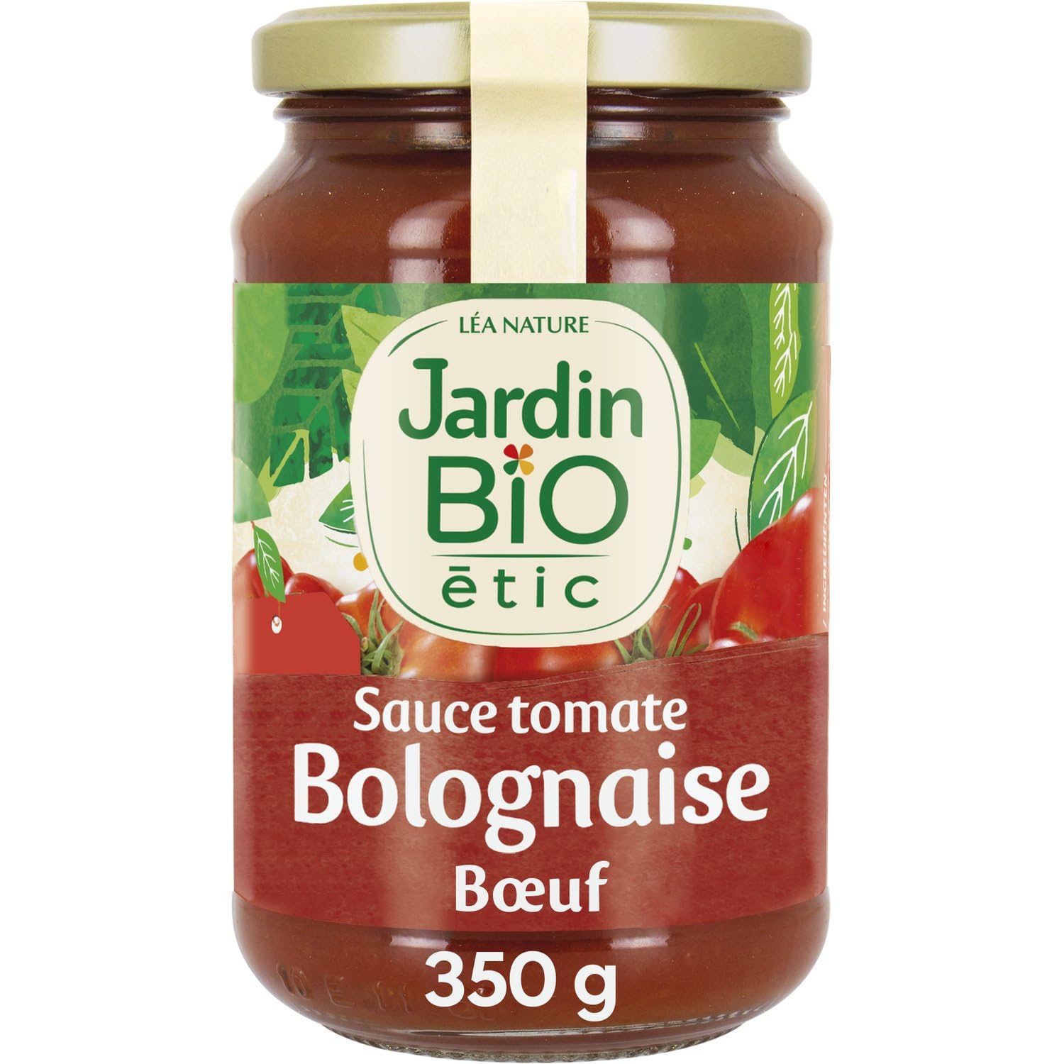 JARDIN BIO ETIC - Sauce Tomate Bolognaise au Boeuf Bio - Sans Arômes Ajoutés · Tomates de Plein Champ · Bœuf Origine France · Cuisiné en France dans le Lot-et-Garonne - Le Bocal de 350g - Le Lot De 4