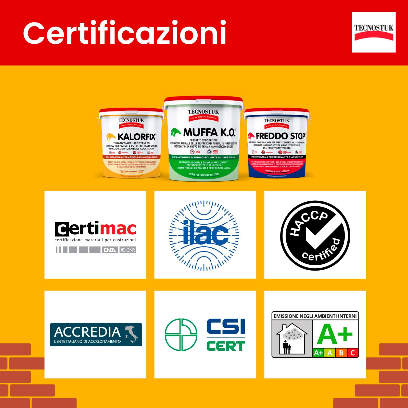 Eurocali Kalorfix Tecnostuk lt.5 Fissativo Isolante Termico per Muri Interni ed Esterni Made in Italy - Resina Acrilica in Emulsione con Microsfere di Vetro per Isolare