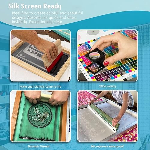 Miniatura 4 de CISinks 100 Sheets 13" x 19" 100micron WaterProof Inkjet Transparency Film for Silk Screen Printing Quick Drying Positives Universal Printers 4 Mil