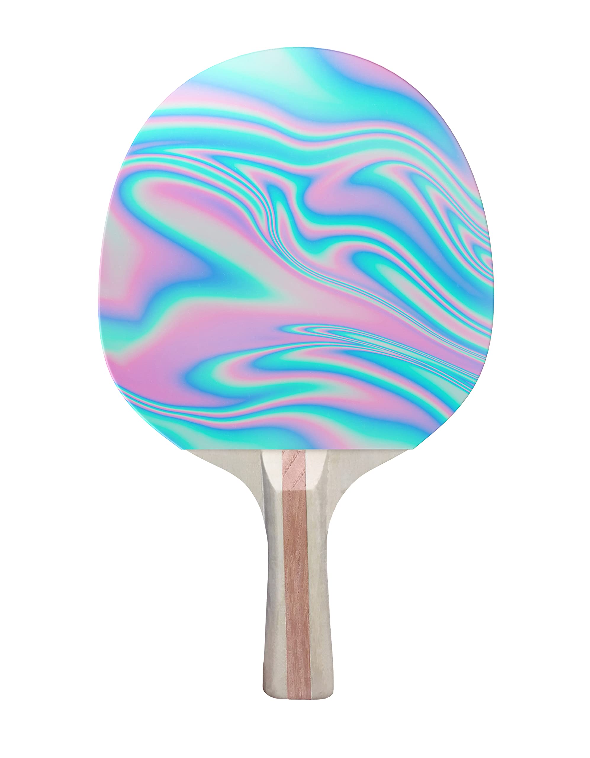 TigerTail Sports Holographic Colorful Design Ping Pong Paddle, Premium 5 Ply Table Tennis Racket (Black on Back)