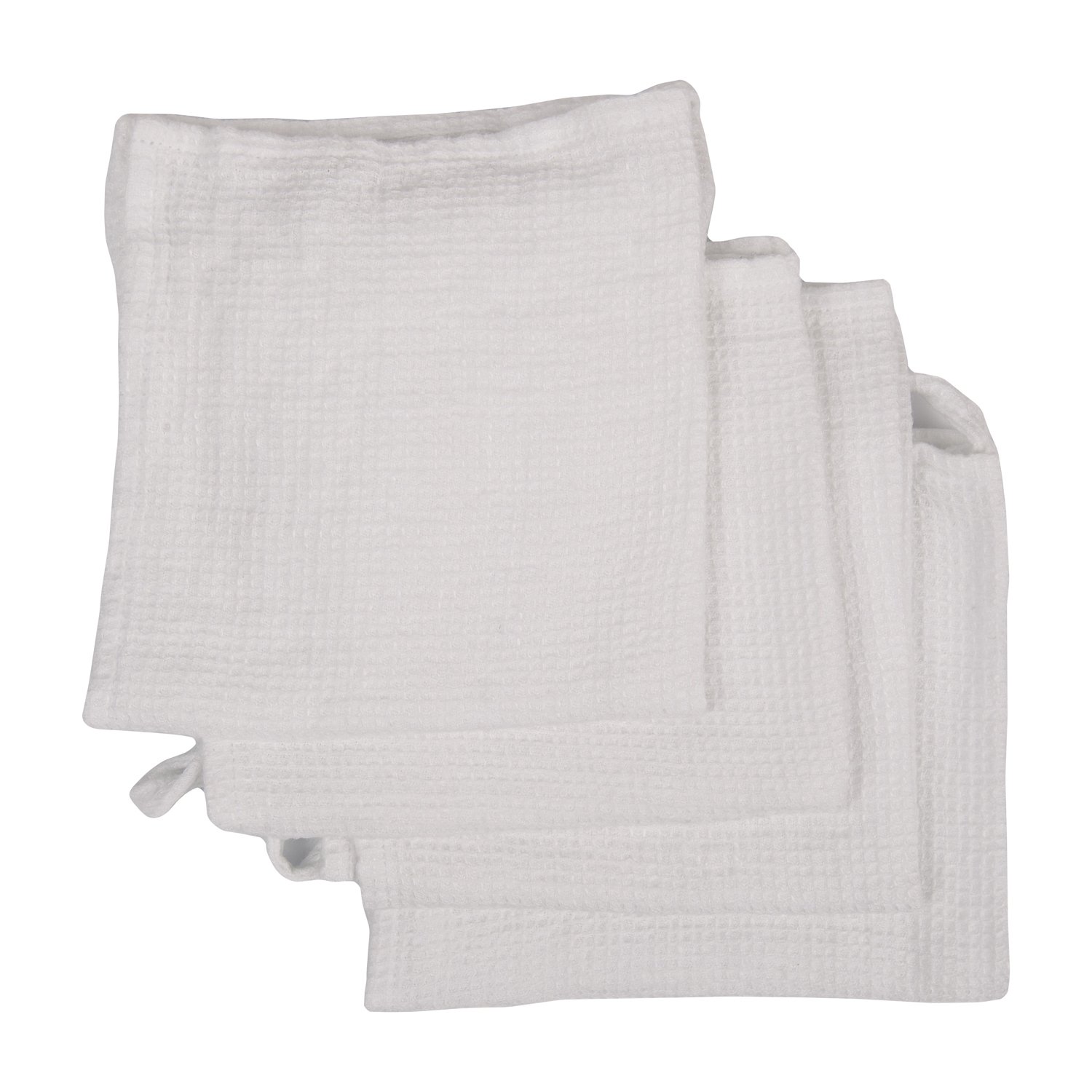 LinenMe Wash Cloths x4 100% Linen , 12 by 12-Inch, Optical White