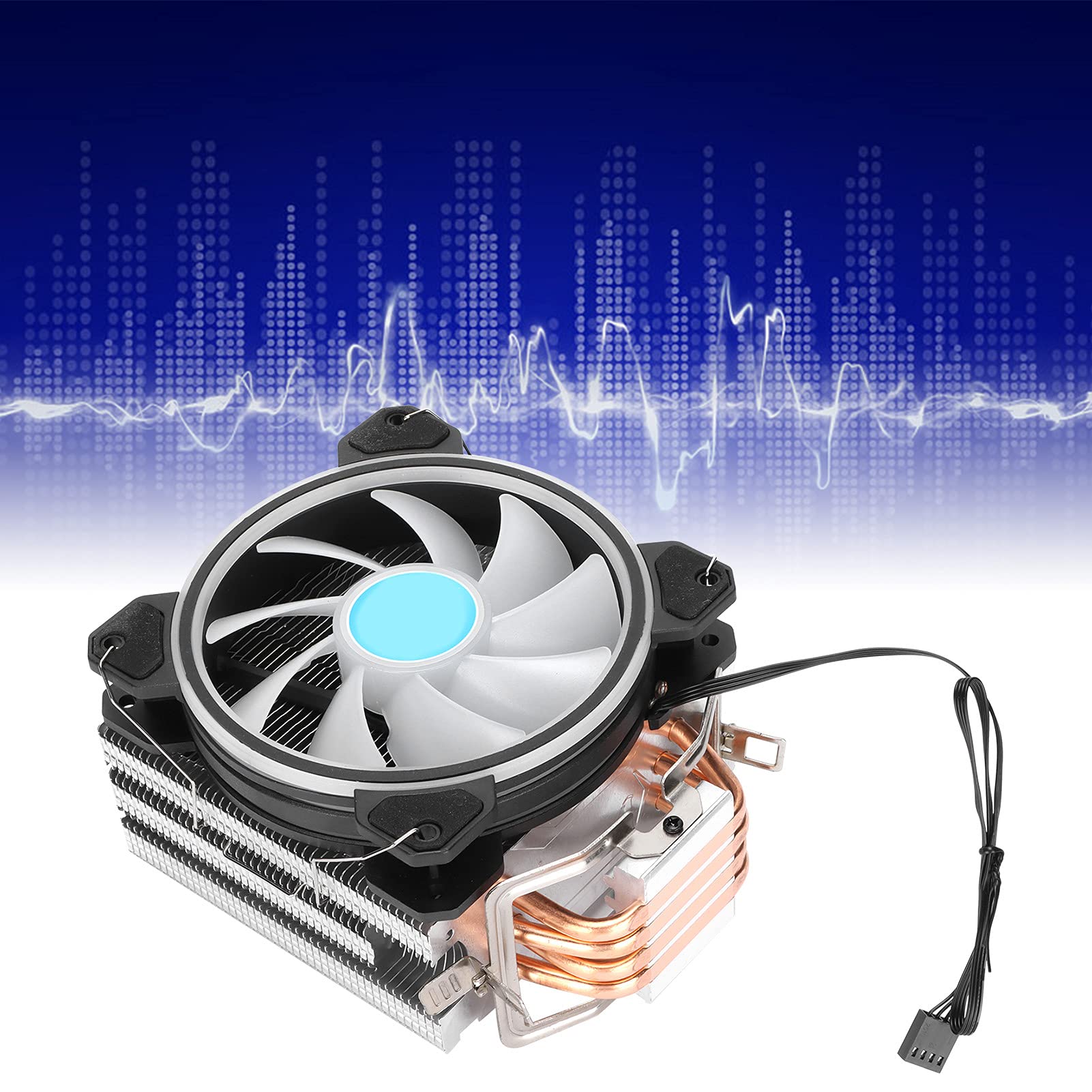 Enfriador de CPU Disipación de calor rápida Cobre puro Cuatro tubos de calor Silenciador Radiador RGB para computadoras de escritorio ABS Aluminio Latón Ventilador de 120 mm para