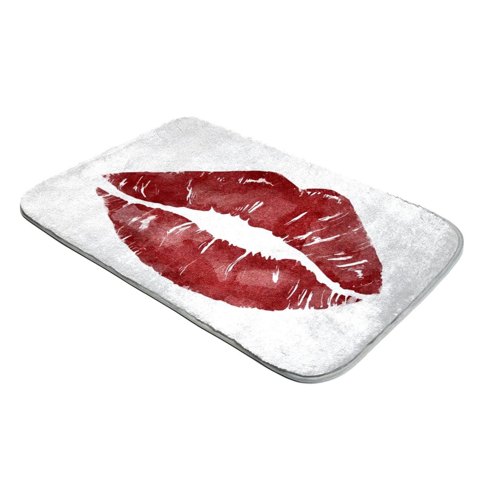 Tapis poil long rouge et blanc en fausse fourrure épaisse