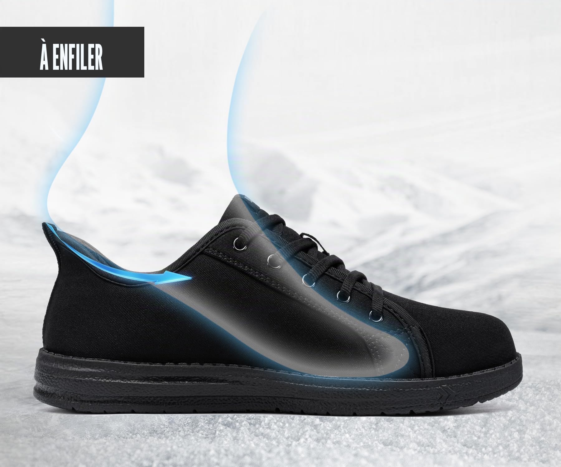 LARNMERN Chaussures de Sécurité Hommes Slip on Embout en Acier Chaussures de Travail Homme Léger Confortables Basket de Travail