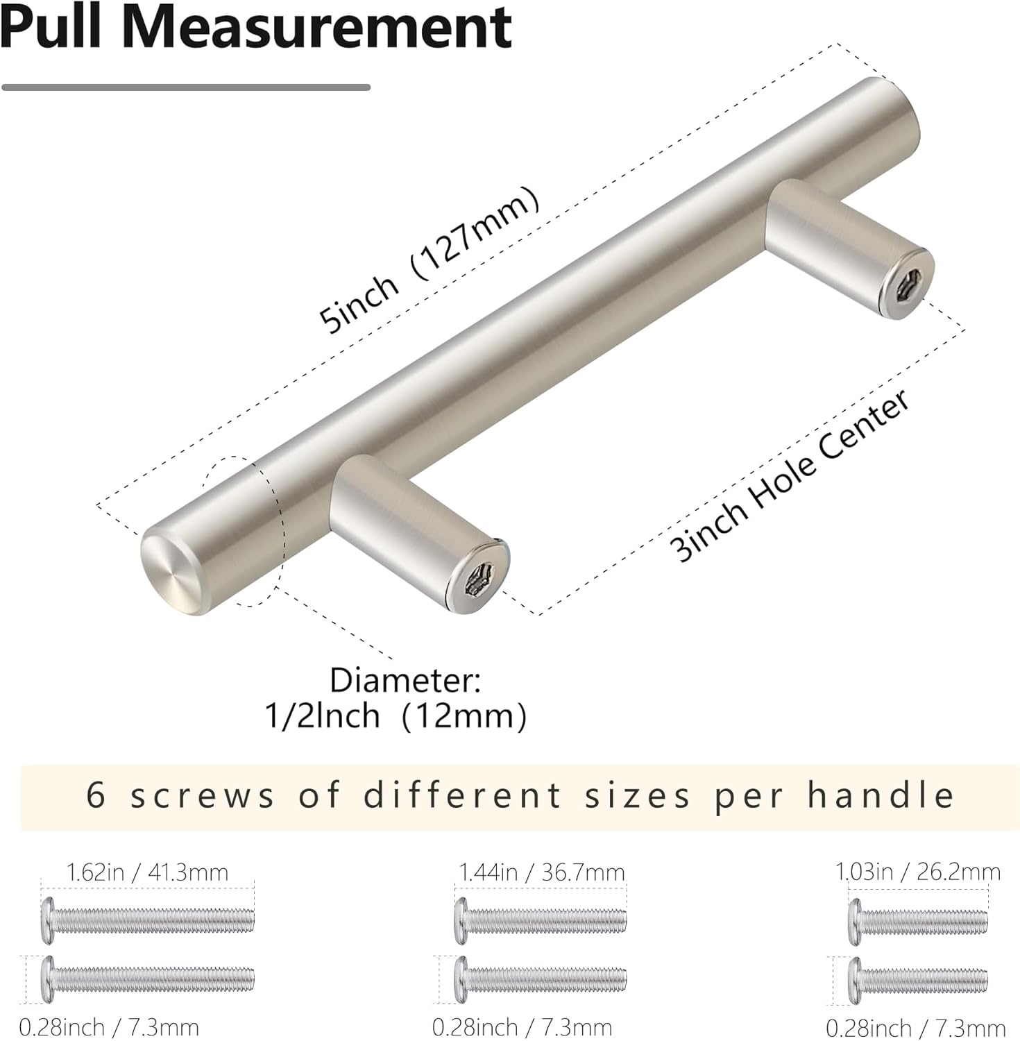 30 Pack Brushed Nickel Cabinet Pulls 5 Inch, Kitchen Hardware for Cabinets, Stainless Steel Cabinet Pulls for Kitchen Drawer, Cabinet Handles 3 Inch Hole Center