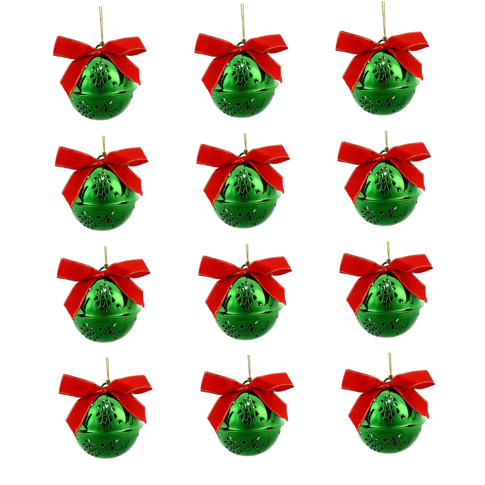 Ipetboom 12pezzi Pendenti Decorativi Forma di Campana di Natale Ornamenti da Appendere per Albero di Natale Decorazioni Natalizie Resistenti